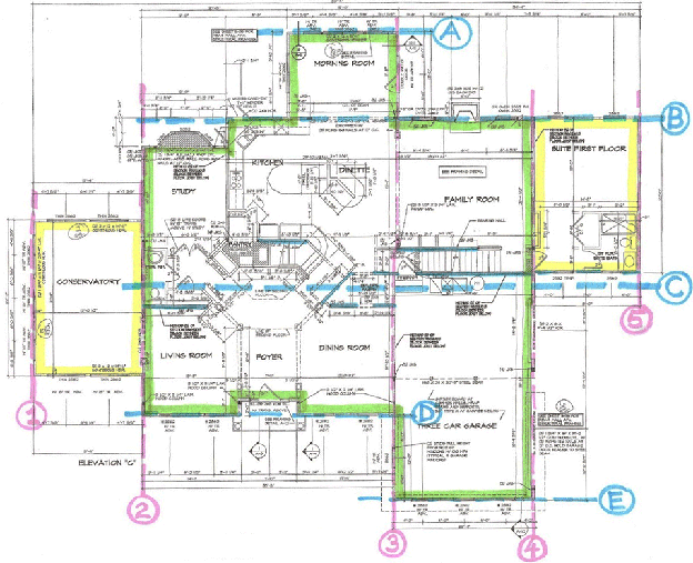 A blueprint showing
